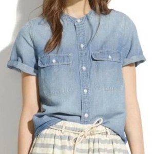 Madewell ~ Perfect Sunday Chambray Linen Cotton Blend Denim Shirt